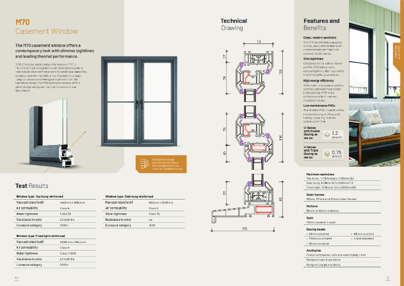 M70 Casement Window - Specification Overview