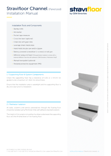 Installation Manual - Stravifloor Channel (Panelized)