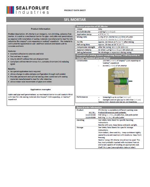 Stopaq Mortar - Product Data Sheet