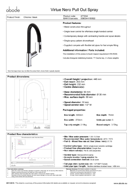 Virtue Nero (Chrome) Consumer Specification