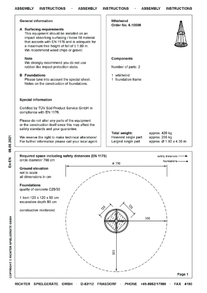 TImberplay Rotating/ Roundabout - Whirlwind Assembly Instructions