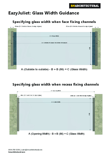 EazyJuliet -Specifying Glass Widths