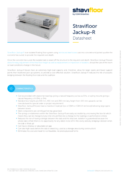 Stravifloor Jackup-R Datasheet