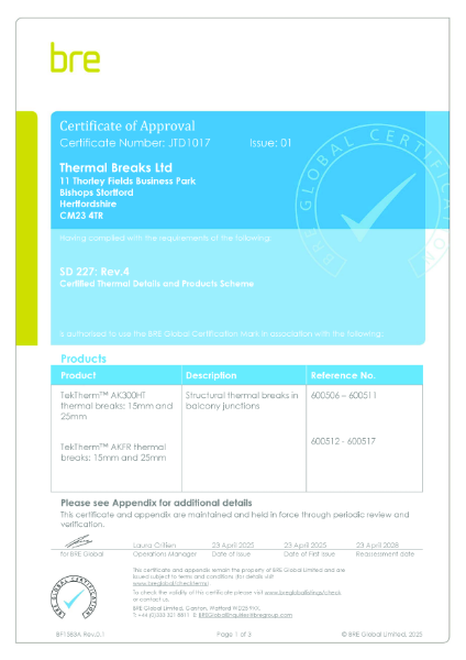 BRE Certificate