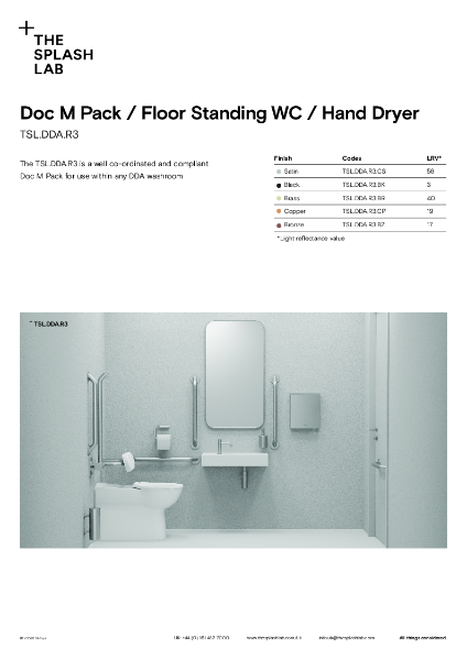 DDA Doc M Pack / Floor Standing WC / Hand Dryer