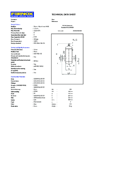 33006236 CA1 Air Sep STD DN150 Datasheet
