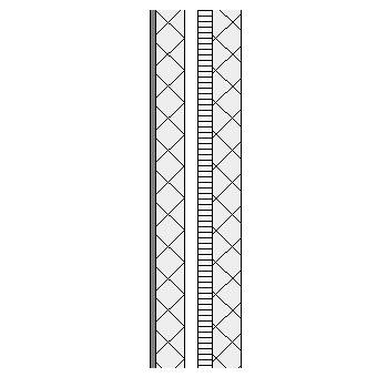 Cement rendered concrete block cavity wall with partial fill insulation