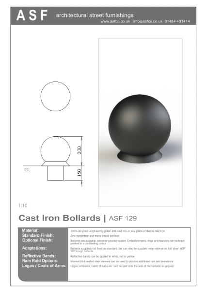 ASF 129 Recycled Cast Iron Bollard