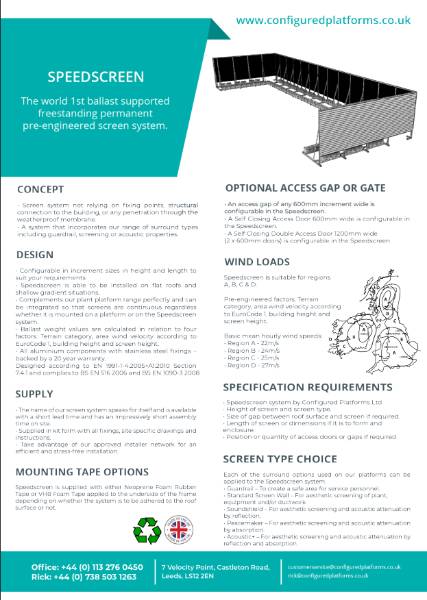 Speedscreen Data Sheet