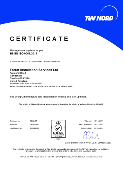 ISO 9001 (Farrat Installation Services Ltd)