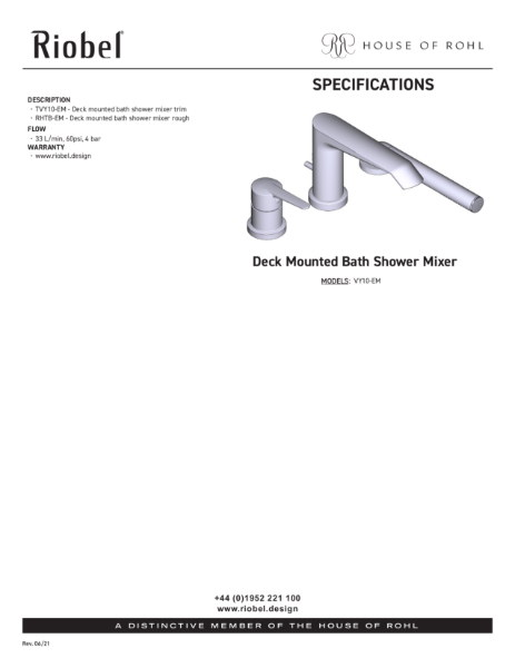 Venty Deck Mounted Bath Shower Mixer - PDS