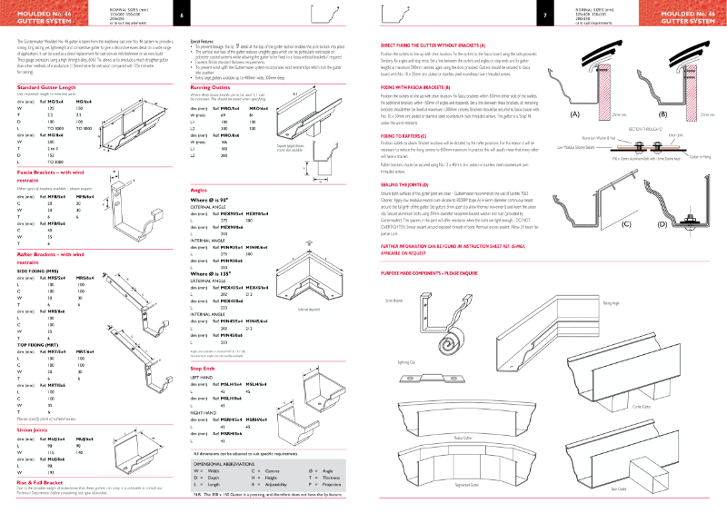 Specification Guide - Moulded No 46 Gutter
