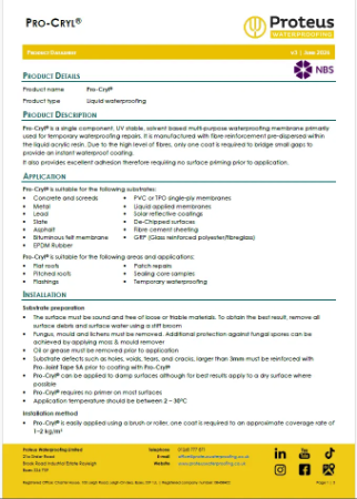 Product Data Sheet - Pro-Cryl®