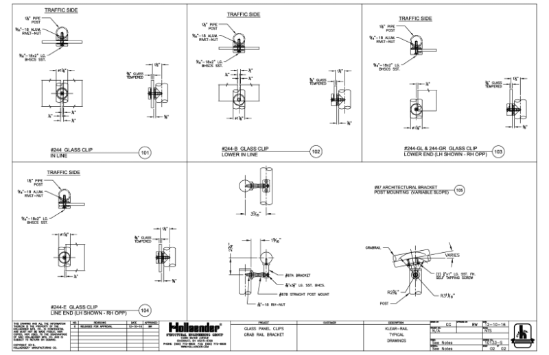 KLEAR RAIL CLIPS AND BRACKETS