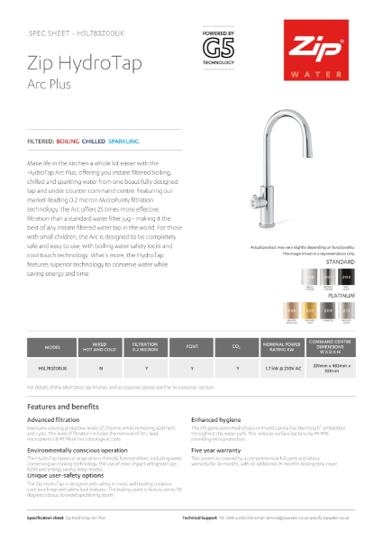 Specification Sheet Arc Plus