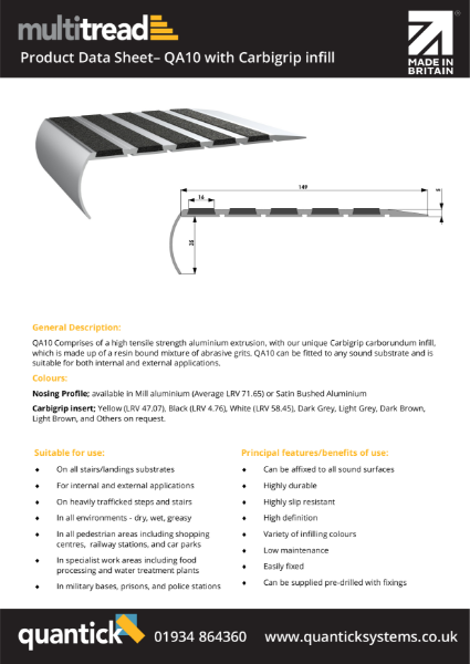 QA10 Product Data Sheet