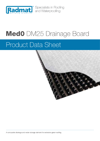 MedO DM25 Drainage Board Product Data Sheet