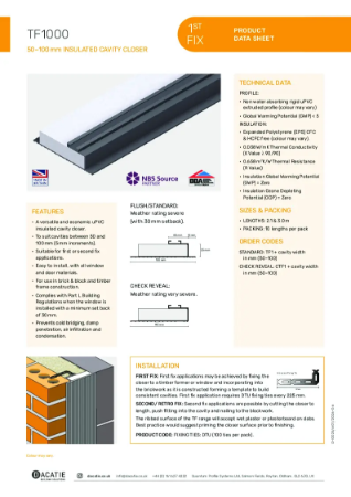 TF1000 50–100 mm INSULATED CAVITY CLOSER