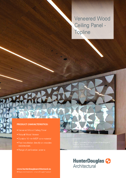 Derako® Veneered Wood Tiles & Panel Ceilings - TopLine