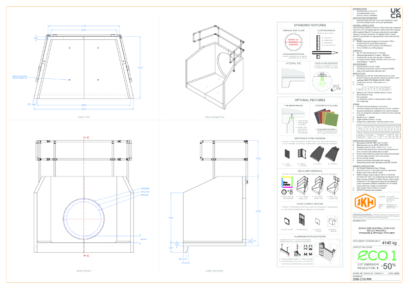 SERIES 2000 HEADWALL (REFLEX WINGWALL, 2130mm HIGH)