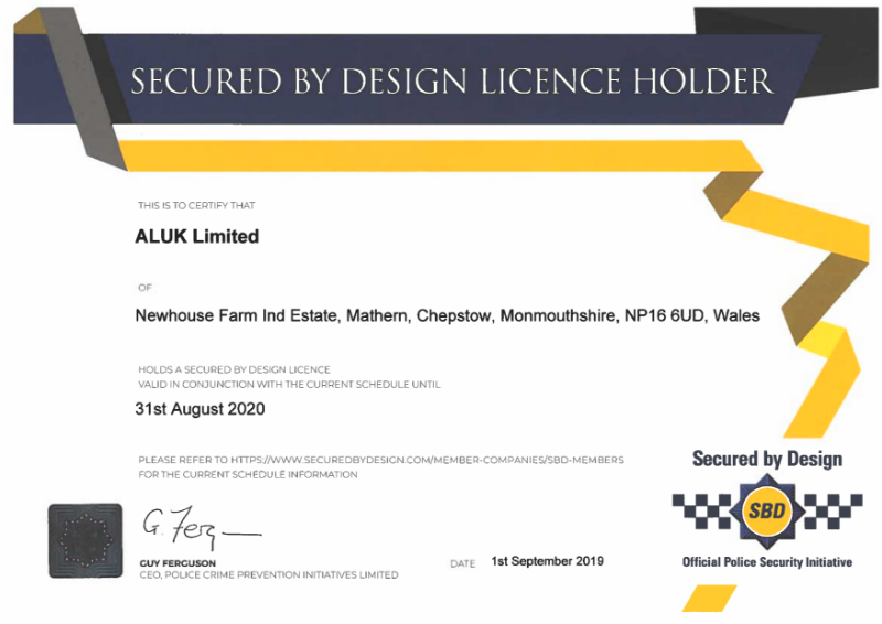 Secured by Design Certificate