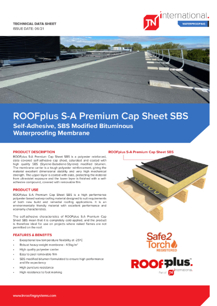 ROOFplus S-A Premium Cap Sheet SBS - Datasheet