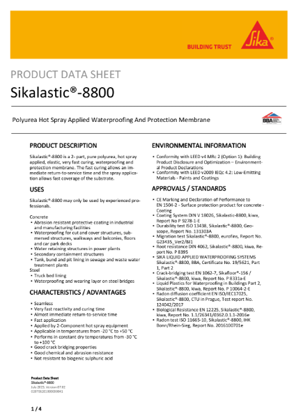 Product Data Sheet - Sikalastic 8800