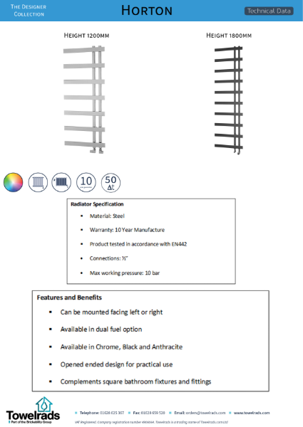 Towelrads Horton Designer Towel Rail