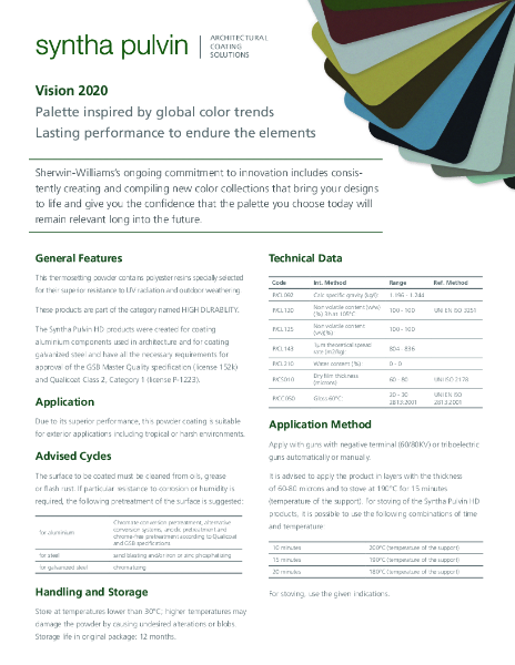 Product Data Sheet Vision2020