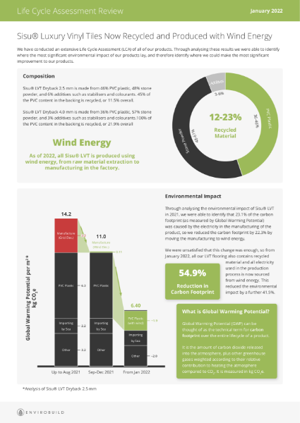 Sisu Luxury Vinyl Tile Life Cycle Assessment