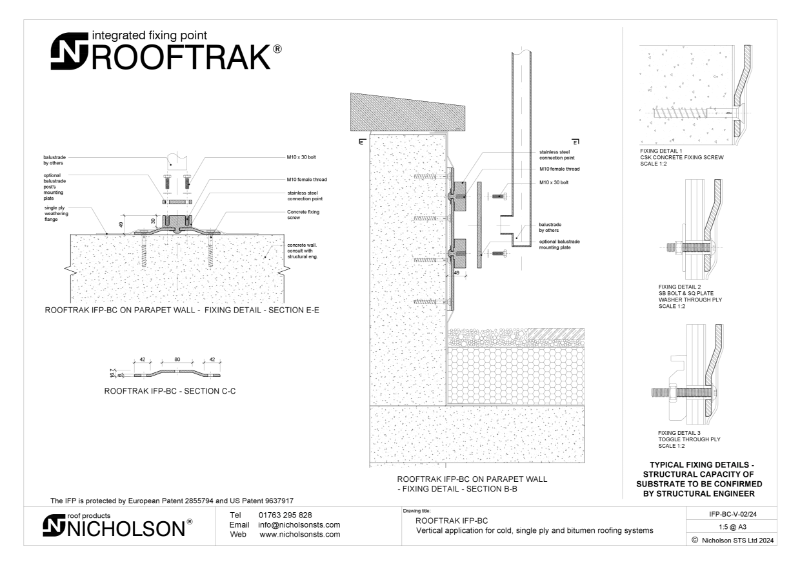 ROOFTRAK IFP-BC Vertical Tech Data Sheet