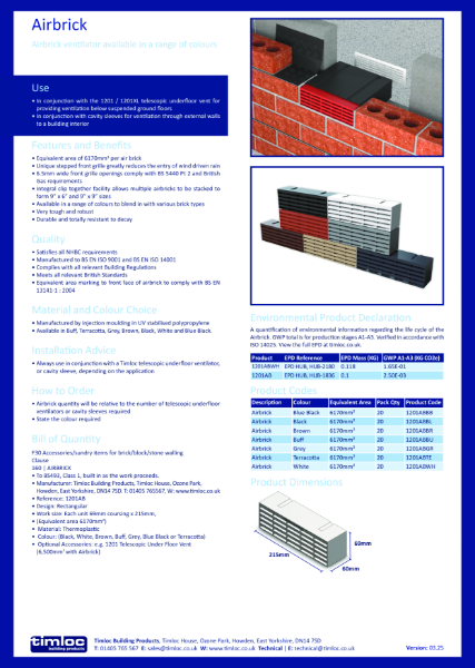 1201 Airbrick Datasheet