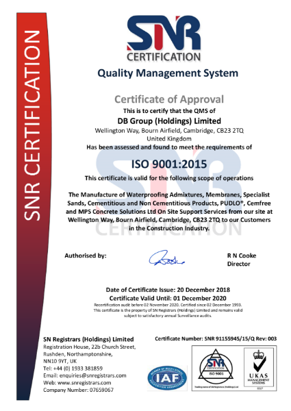 ISO 9001 Certificate 2019