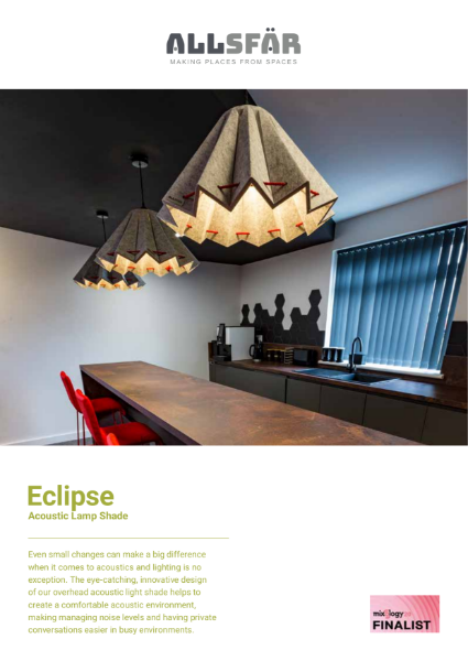 Specification Sheet for Eclipse Acoustic Lamp Shade