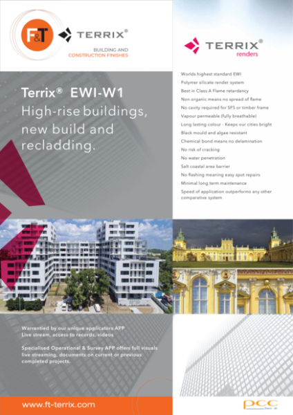 F&T Terrix EWI-W1  high rise buildings, new builds and recladding