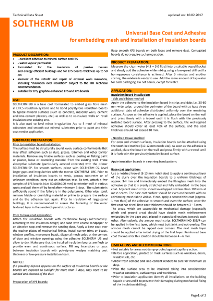 Soltherm UB Technical Datasheet