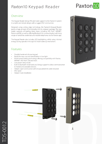 Paxton10 Keypad Reader