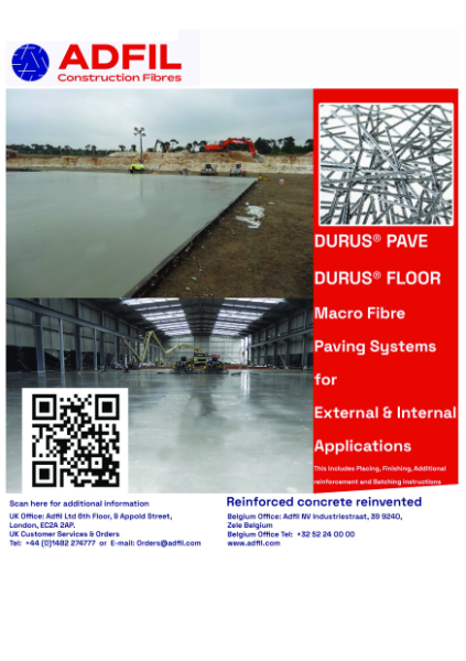 Durus EasyFinish - Macro Fibres for Paving Systems (Internal & External)