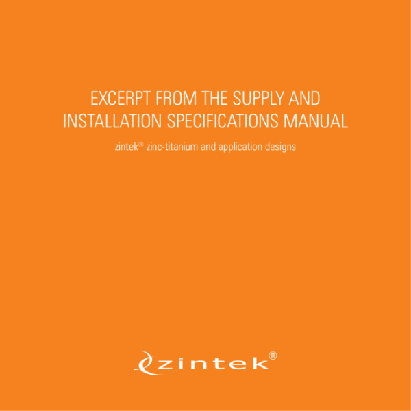 Zintek Installation Manual