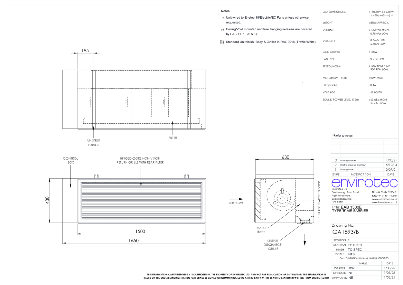 GA1893B - EAB 1500E TYPE B AIR BARRIER