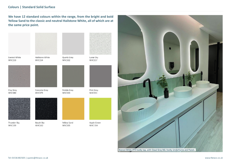 Standard Solid Surface Colours