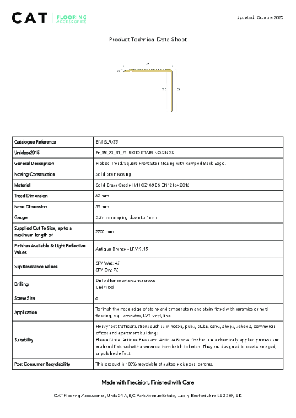 BN1SLR/55 Antique Bronze Technical Datasheet
