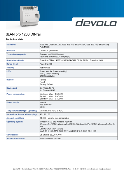 dLAN pro Data Sheet