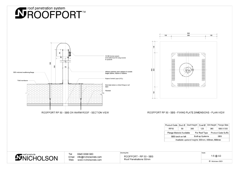 ROOFPORT® RP50-SBS - Technical Datasheet