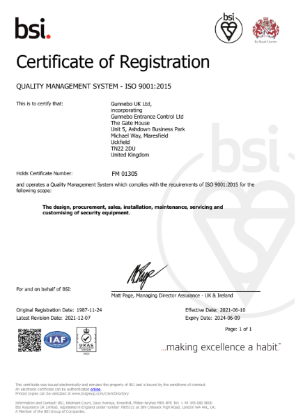 ISO9001:2015 Certificate
