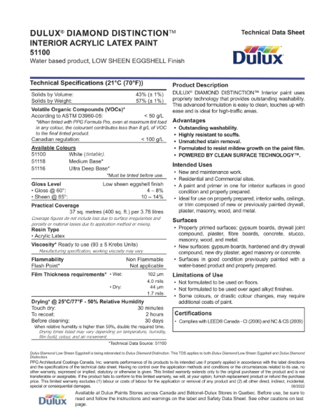 Dulux Diamond Distinction Interior Acrylic Latex Paint
