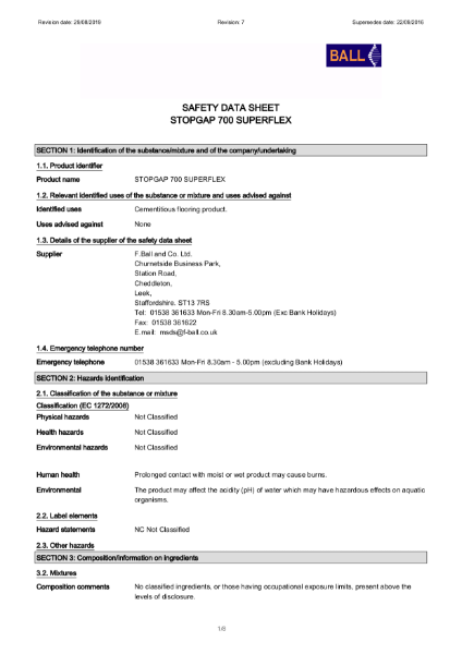 Stopgap 700 Superflex SDS