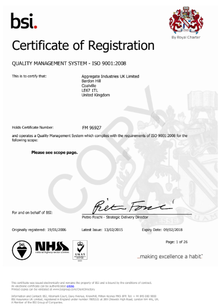 ISO 9001:2008 Certificate