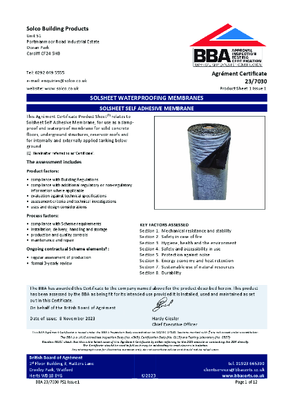 BBA Agrément Certificate