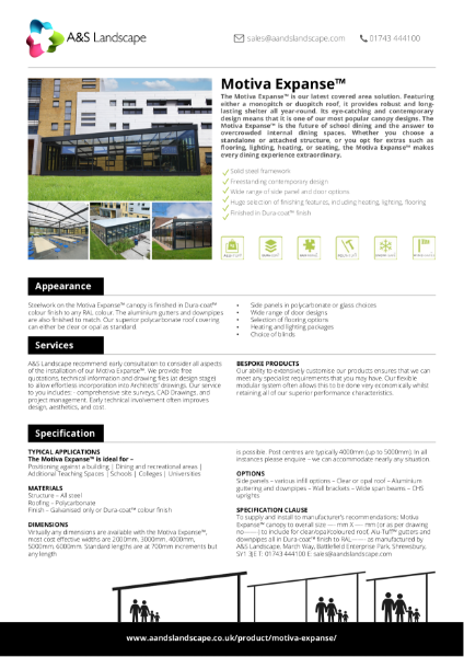 Motiva Expanse Product Data Sheet